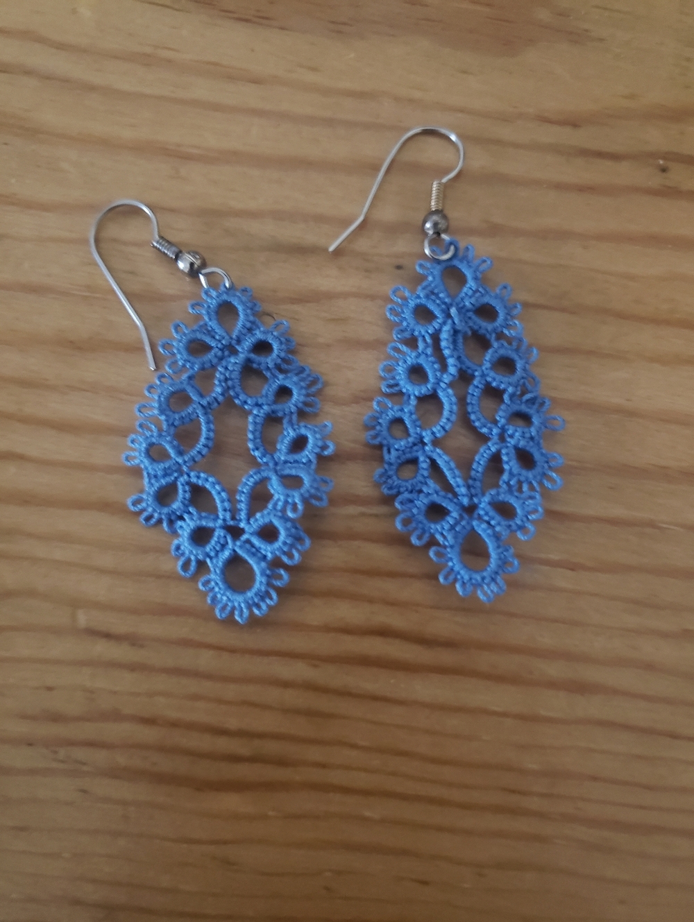 Sage Blue Lace Drop Earrings - Lightweight Women's Jewelry